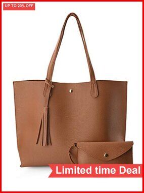 Pebbled Faux Leather Tote Handbag Magnet Snap Double Handle Medium